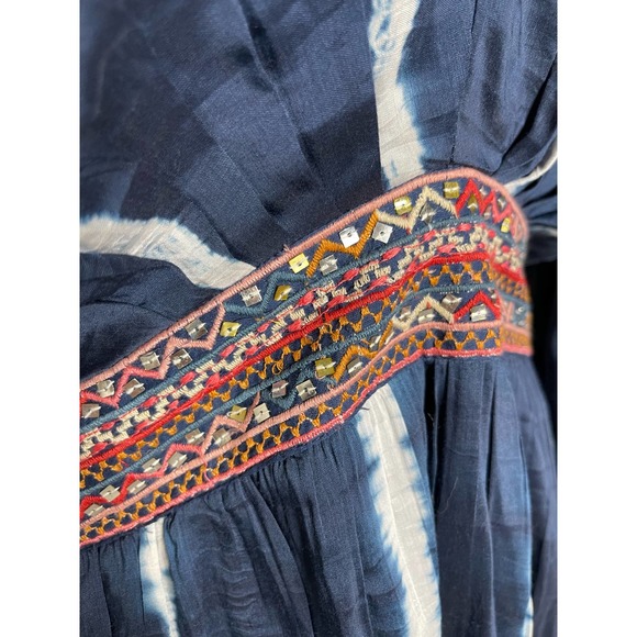 Anthropologie Verb by Pallavi Singhee Blue White Tie Dye Dress size Medium - Picture 6 of 14